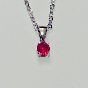 Effy Red Crystal Pendant Silver Tone Necklace